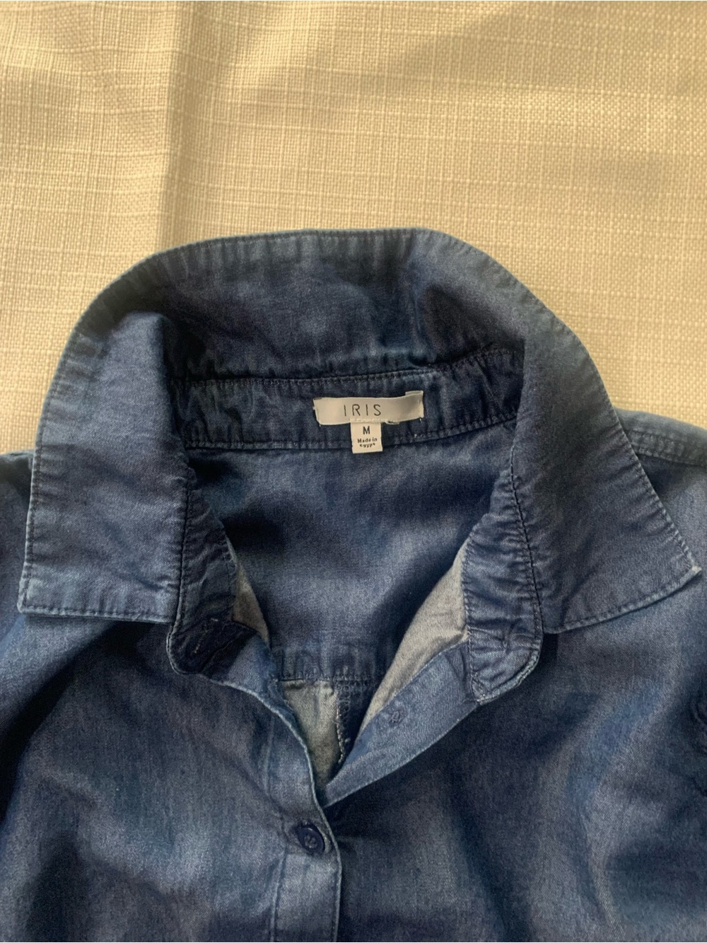 Iris Dark Wash Cropped Denim Button-Down Top - Picture 8 of 9